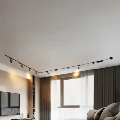 Skinnesystem 48V Lumaro, spots, 9 lyskilder, sort, 25,7 cm, dæmpbar