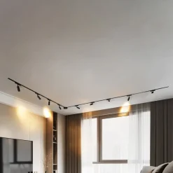 Skinnesystem 48V Lumaro, spots, 9 lyskilder, sort, 13 cm, dæmpbar