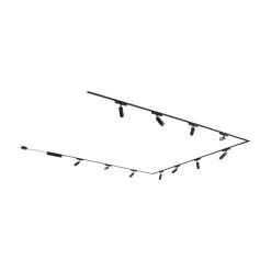 Skinnesystem 48V Lumaro, spots, 11 lyskilder, sort, Ø4cm, dæmpbar