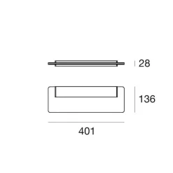 Skinny LED-væglampe, hvid, aluminium, PMMA, op/ned