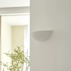 Skålformet gips væglampe Guilia