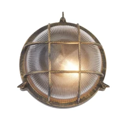 Skotlampe Porto rund, sort-guld