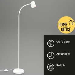 Skriva gulvlampe, justerbar, GU10, hvid