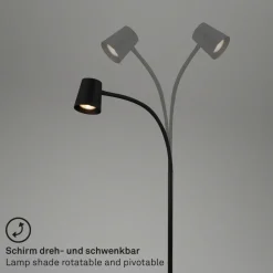 Skriva gulvlampe, justerbar, GU10, sort