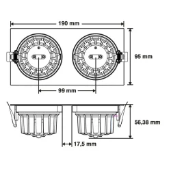 SLC DL04 Square X2 LED-lampe 2700 K hvid