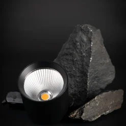 SLC LED track spot Fox, sort, 3.000 K, 3-fase skinne