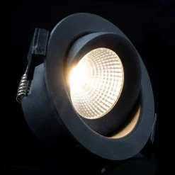 SLC One 360° LED-indbygningslampe sort 2.700K