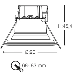 SLC One 360° SunLike LED indbygningslampe sort 927