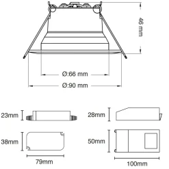 SLC One 360° SunLike LED indbygningslampe sort 927