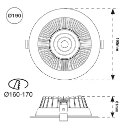SLC Shift LED-indbygningsspot Ø 19cm CCT, hvid