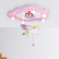 Slot loftlampe til børneværelset med enhjørning