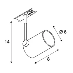 SLV BIMA 1 spot til højspændingsskinne, hvid