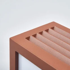 SLV Box L E27 udendørs væglampe, rustbrun