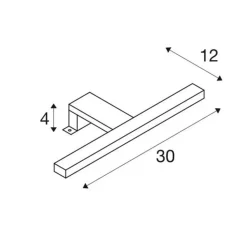 SLV Dorisa LED-klemme væglampe bredde 30 cm krom