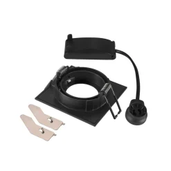 SLV Forsænket loftlampe New Tria, sort, aluminium, længde 8,2 cm