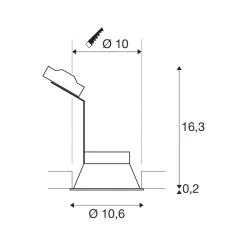 SLV Horn indbygningslampe, QPAR51, hvid, aluminium, Ø 10,5 cm