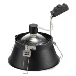 SLV Horn-T indbygningsarmatur, sort, blændingsreduceret