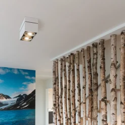 SLV Kardamod loftlampe, hvid, stål, længde 31,5 cm, 2 lyskilder.