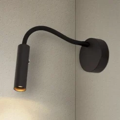 SLV Karpo Goose LED-væglampe, dæmpbar, sort