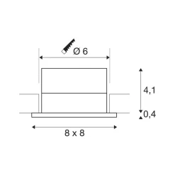 SLV LED indbygningslampe Patta-I, hvid, aluminium, længde 8 cm