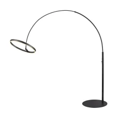 SLV LED-gulvlampe One Bow FL, sort, stål, højde 232 cm