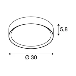 SLV LED-loftlampe Decona, Ø 30 cm, sort, metal, CCT