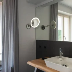 SLV Maganda LED-vægspejl, rundt, justerbart, CCT