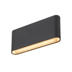 SLV Oval udendørs væglampe op/ned CCT 17,5 cm sort