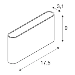 SLV Oval udendørs væglampe op/ned CCT 13,5 cm sort