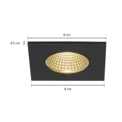 SLV Patta-I LED-indbygningslampe kantet, mat sort