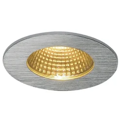 SLV Patta-I LED-indbygningslampe, rund, børstet aluminium