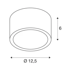 SLV Rox loftlampe, børstet aluminium, aluminium, Ø 12,5 cm