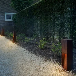 SLV Rusty Slot 50 LED-sokkelampe, højde 50 cm