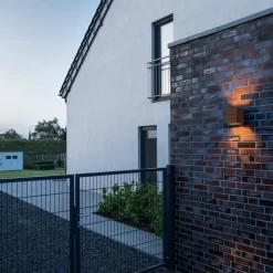 SLV Rusty udendørs LED-væglampe, up/down, kvader