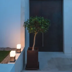 SLV sokkellampe Square Pole, højde 30 cm, grå, stål