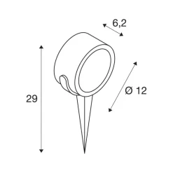 SLV spot med jordspyd Sitra, antracit, aluminium, højde 12 cm
