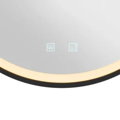 SLV Trukko LED-vægspejl IP44 CCT sort Ø 61cm