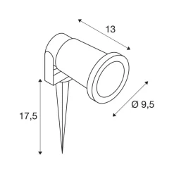 SLV udendørs spotlampe Nautilus Spike XL, sort, aluminium, Ø 6,5 cm
