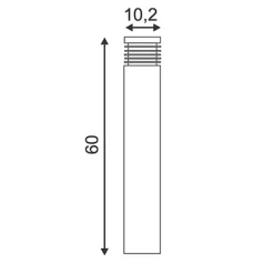 SLV Vap Slim 60 sokkelampe i stål