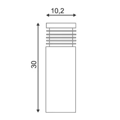 SLV Vap Slim 30 sokkelampe i stål
