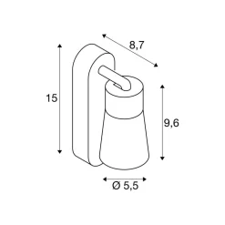 SLV væglampe Puri 2.0 Cone, hvid, bredde 15 cm, metal