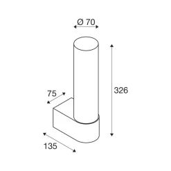 SLV væglampe til badeværelset Lygant enkelt, sort, aluminium