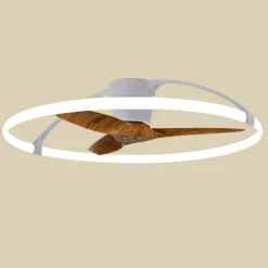 Smart LED-loftventilator Nepal, sølv/nødde, DC, støjsvag