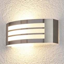 Smart udendørsvæglampe Raja i stribelook