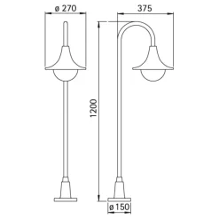 Smuk gadebelysning 169 i sort