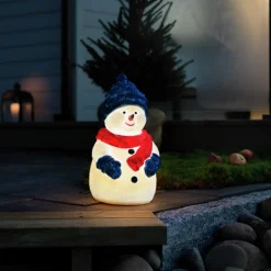 Snemand LED-dekorationsfigur, varmhvid, IP44