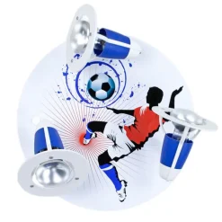 Soccer loftlampe, 3 lyskilder, blå-hvid