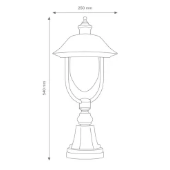 Sokkellampe 1156, sort/sølv