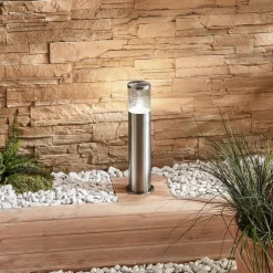 Sokkellampe Hanneli i stål, rund