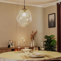 Sol glas-hængelampe, Ø 35cm, sort/klar